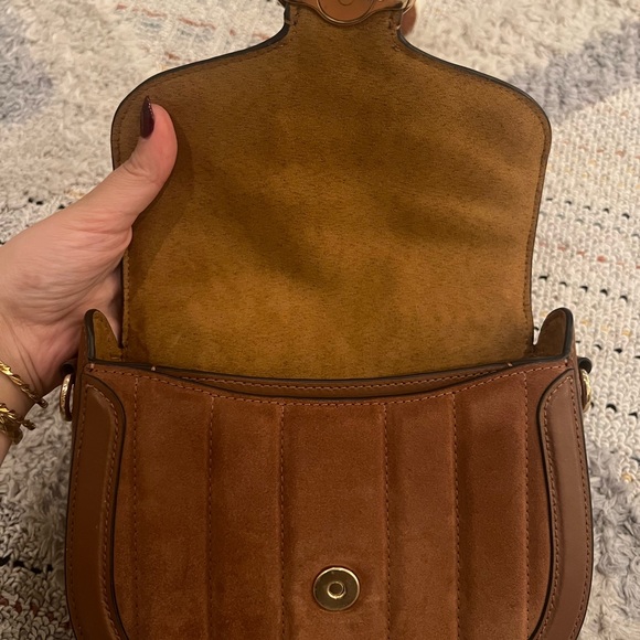 Coach Georgie Saddle Bag with Linear Quilting - Brown - Picture 7 of 10